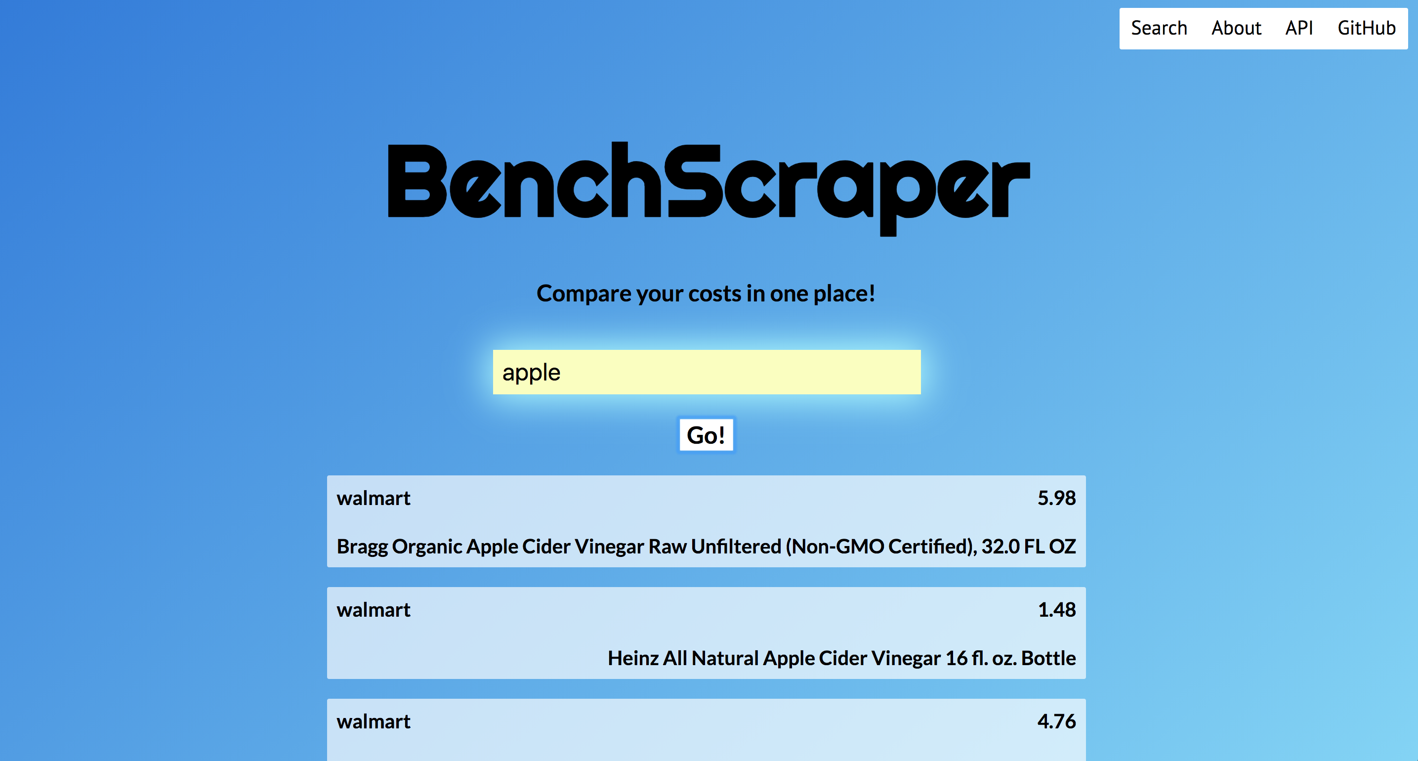 BenchScraper Screenshot